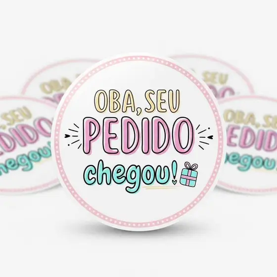 120 Adesivos 3x3 Oba Seu Pedido Chegou