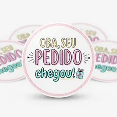 120 Adesivos 3x3 Oba Seu Pedido Chegou