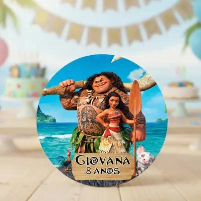 Adesivo Personalizado Moana Jovem 4x4