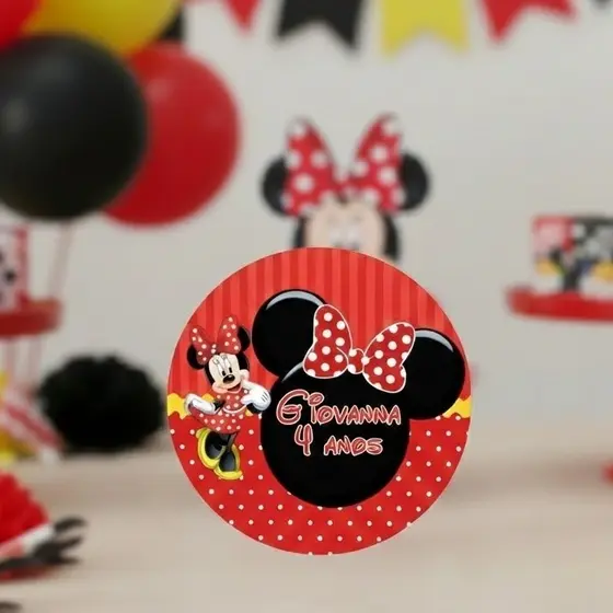 60 Adesivos Personalizados Minnie 4x4
