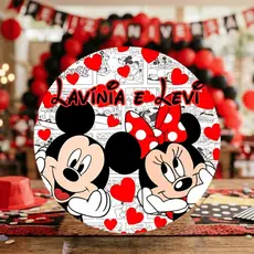Adesivo Etiqueta Personalizado com nome e idade Mickey e Minnie