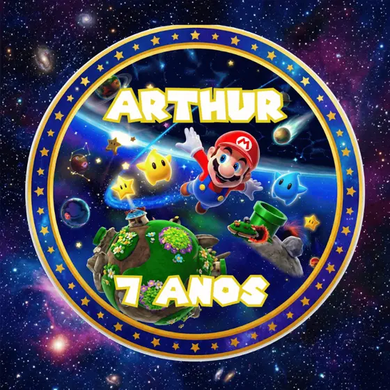 Adesivos Etiquetas Personalizadas Super Mario Galaxy- Diversos Temas