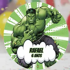 Adesivos Personalizados com Nome e Idade Hulk