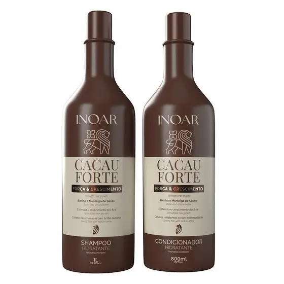 KIT Cacau Forte Inoar Shampoo de 1L e Condicionador 800ml