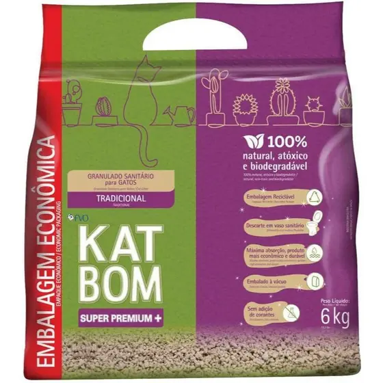 Granulado Sanitário para Gatos Katbom Tradicional 6 KG