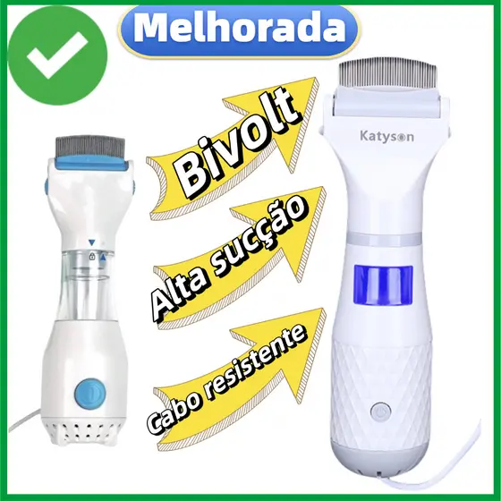 Versão Melhorada Pente Elétrico Removedor Piolhos Sem Fio Portátil, 3 Níveis Vento para Cachorros, Gatos e Crianças