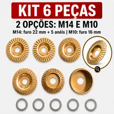 Kit 6 Discos de Desbaste para Madeira com Dentes para Esmerilhadeira