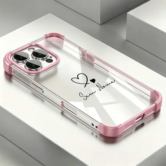 Presente Perfeito Capinha Personalizada Com Nome Capa Para iPhone 16 15 14 Plus 13 12 11 Pro Max Transparent Não Amarela