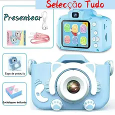 Câmera Digital Infantil Fotos Voz USB Recarregável Capa E Alça Jogos De Proteção Mais Cartão De Memória De 8GB