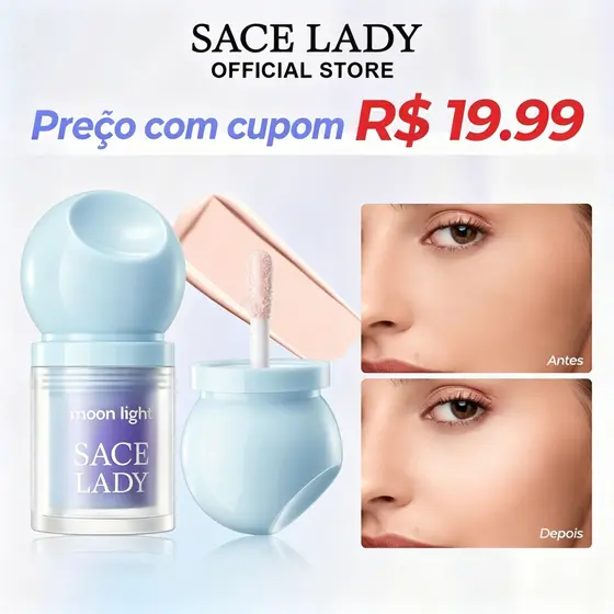 Iluminador Líquido SACE LADY Brilho Shimmer e Cor Champagne