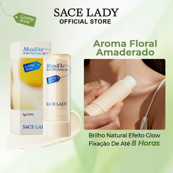 Solid Perfume Stick SACE LADY Cheiro Duradouro Vegano e Tradicional Natural para relaxamento