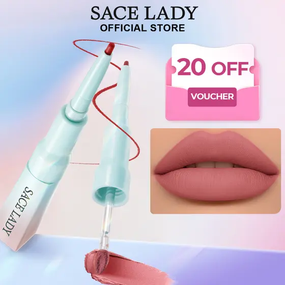 Lapis Labial SACE LADY Batom Liquido 2 em 1Lápis de Boca Longa Duração Lápis de boca