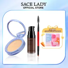 SACE LADY Pó Facial Controlador de Oleosidade e Lápis de sobrancelhas em gel Kit de Maquiagem