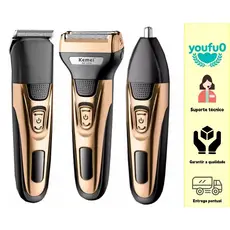 Barbeador elétrico 3 em 1, máquina de cortar cabelo e removedor de pelos
