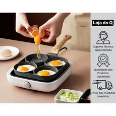 Frigideira antiaderente multifuncional, quatro em um, adequada para omeletes, hambúrgueres, rolos de omelete, alças de m