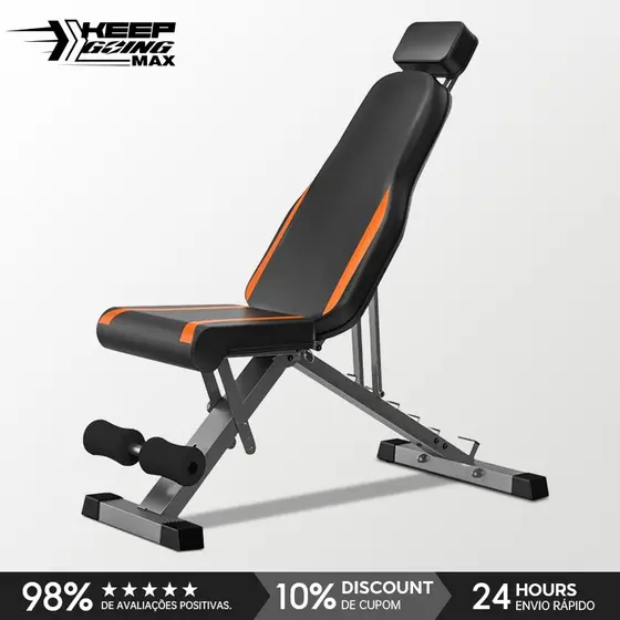 Banco De Fitness Multifuncional Com 7 Níveis De Ajuste , Capacidade De 280 Kg , Ideal Para Exercícios Em Casa