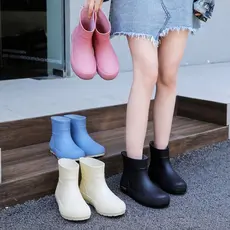 Botas de chuva modernas estilo britânico, botas para atividades ao ar livre, botas de chuva femininas elegantes, botas d