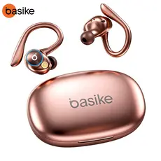 BASIKE Fones De Ouvido Sem Fio Bluetooth Fone Com Microfones Alta Fidelidade Som Estéreo Toque Inteligente Esportes
