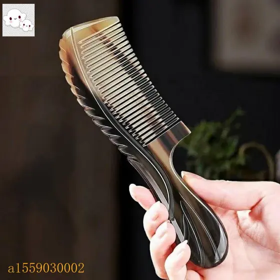 Feito À Mão Natural Boi Chifre Pente Buffalo Massagem Antiestática Tom Profissional