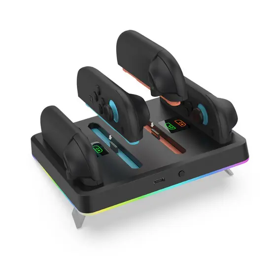 Suporte Carregador Dock Led RGB para Joy-Con Controle Nintendo Switch 2