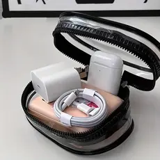 Mini Estojo Necessaire PVC Armazenamento Porta Fone Carregador Cabos Organizador Bolsa Case Viagem