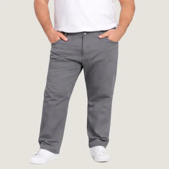 Calça Plus Size Masculina Sarja 100% Algodão Do 50 Ao 56