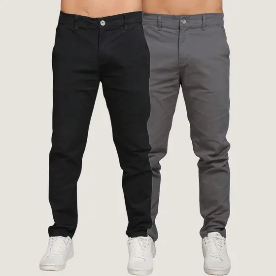 Kit Calça Sarja Masculina Calca Masculino Com Lycra Elastano
