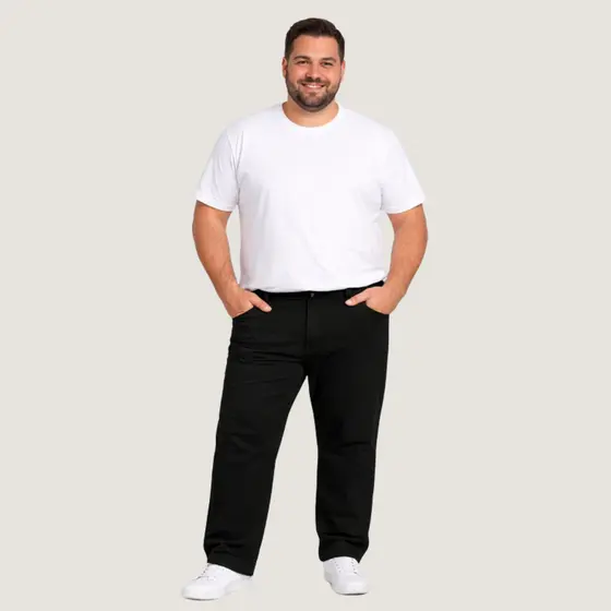 Calça Plus Size Calca Masculina Sarja Algodão Do 50 Ao 56