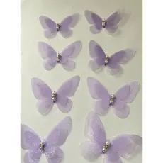 aplique para vestido tiara borboleta bordada strass ou pérola de cetim e organza kit com 30 uni