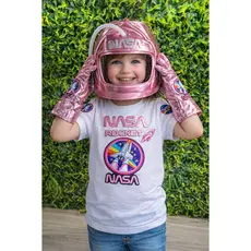Kit fantasia astronauta menina capacete luvas + apliques