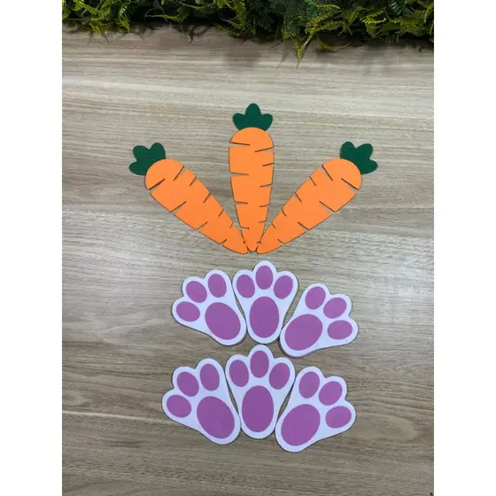 kit decoração Pascoa cenoura e patinhas kit 10 unidades