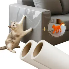 Kit 2 Protetor Sofá Móveis Adesivo Gatos Anti-arranhão Arranhador Transparente 30X300cm + BRINDE