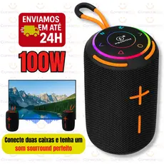 Caixa de Som 100w - 50w - 30w Portátil Bluetooth a Prova D'água LED & IPX6 — Bluetooth + Super Grave