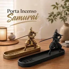 Incensário Samurai Zen Porta Incenso Decorativo Oriental Guerreiro Japonês