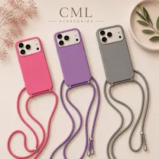 Capinha com Cordão para Celular  Ip 16/18 Capa Crossbody Alça Ajustável Anti Queda