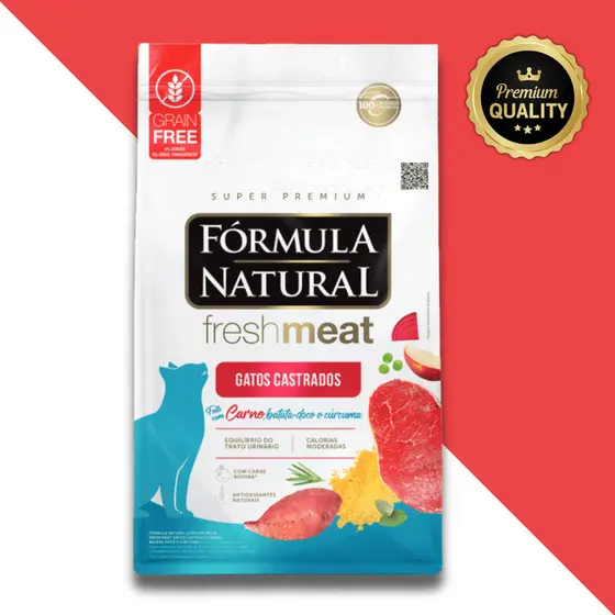 Ração Fórmula Natural Fresh Meat Carne para Gatos Castrados 10kg