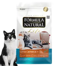 Fórmula Natural Life Senior 7+ Gatos Castrados Frango e Salmão 1kg Controle de Peso Saúde Urinária