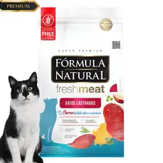 Fórmula Natural Fresh Meat Carne Gatos Castrados 1kg Controle de Peso Saúde Urinária