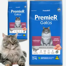 Ração para Gatos Castrados 7 a 11 Anos – Sabor Frango – Ambientes Internos – 7,5kg