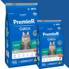 Ração Premier Ambientes Internos Gatos Adultos Light Salmão 7,5kg