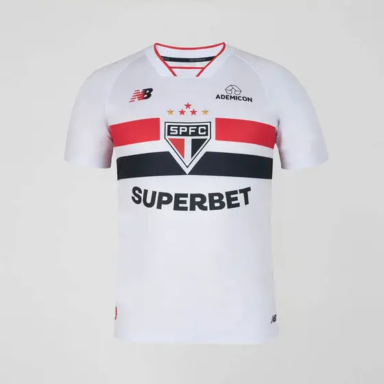 Camisa de Time New Balance Torcedor Home SPFC 2026 Branco - Masculino