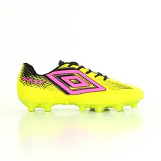 Chuteira Umbro Campo Fast II Verde Limão Preto e Rosa - Masculino