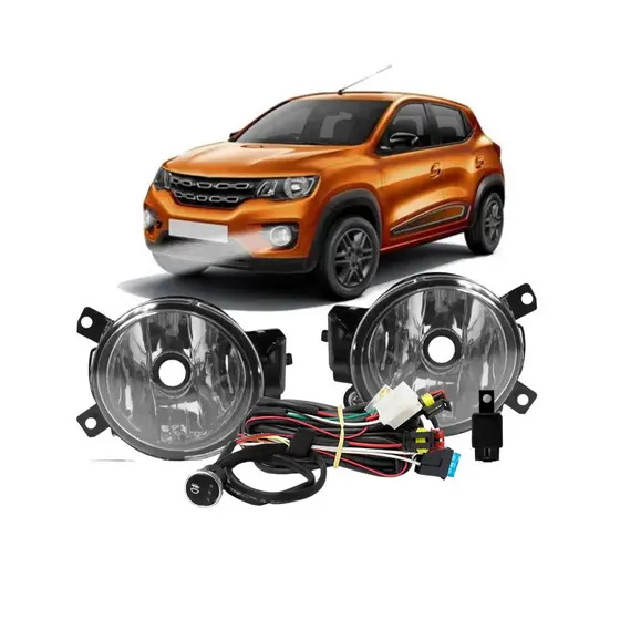 Kit Farol Milha Neblina Renault Kwid 2017 A 2022 Botão Touch