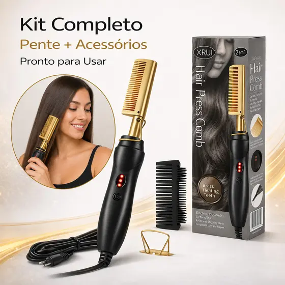 Prancha de Cabelo 110V 2 em 1 Alisa e Cacheia Cerâmica Portátil