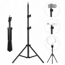 Tripé Ajustável 2,1m para Ring Light Softbox Iluminação Fotografia Live Studio