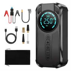 Auxiliar de Partida 10000mAh Portátil com Compressor de Ar 150 PSI Power Bank para Carro/Moto
