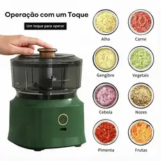 Mini Processador de Alimentos Elétrico Triturador de Carne Alho Cebola Legumes Picador Cozinha Portátil 350ML