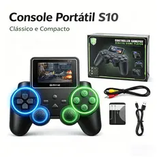 Console Portátil S10 com Tela e 520 Jogos Clássicos Retrô