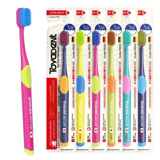 ToyaDent Escova de dentes de cerdas super macias, 5500 + cerdas super macias alemães