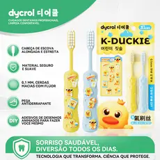 DYCROL Escova de dentes infantil, Incluindo Adesivos+Cerdas de Flúor, Cabeça de Escova Estendida Limpa Profundamente